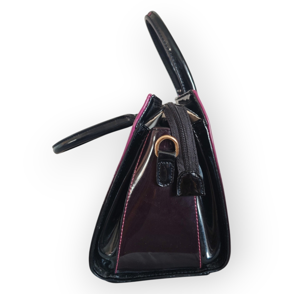 GRAND Black and Pink Gradient Ombre Satchel Bag - Picture 4 of 9